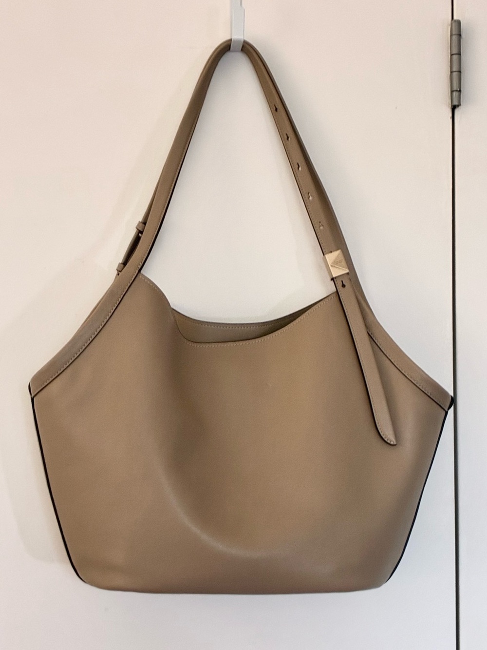 ☀️ Kate Spade Deco Tulip Bag Tote timeless tan taupe greige shoulder beige - Picture 2 of 13